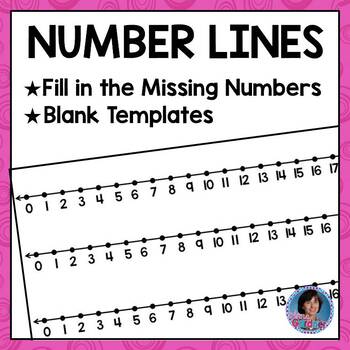 Preview of Printable Fill in the Missing Numerals and Blank Number Lines to 20