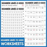 Printable Number Lines 0 to 1000 worksheets : Find Missing
