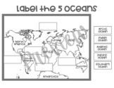 Printable Oceans Worksheet | Cut and Paste
