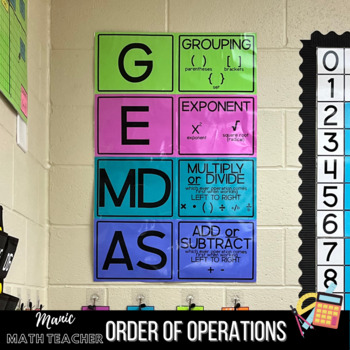 Preview of Printable Order of Operations Poster