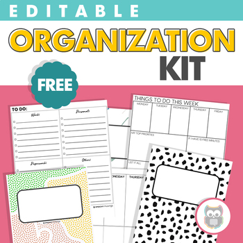 Preview of Organization Kit Freebie: To-Do List, Schedule, Weekly Overview, Binder Covers