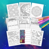Printable Outer Space Themed Planner Journal to Color