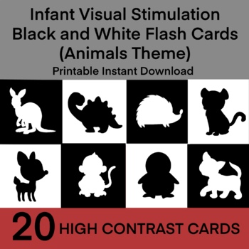 High Contrast Flash Cards for New Born Baby - Black & White
