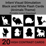 Printable PDF Baby Black and White Flash Cards, Animal, Hi