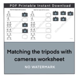Printable PDF Camera and Tripod Counting Toddler Busy Worksheet