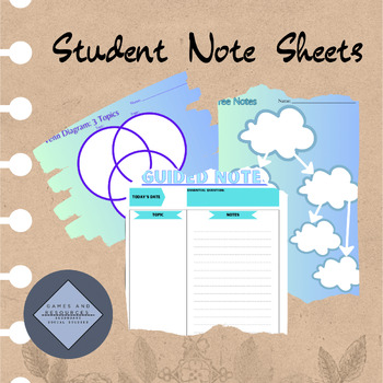 Preview of Printable PDF Graphic Organizer - Spider Web Note Sheets