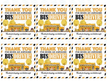 Printable Bus Driver Holiday Gift Tags - Mama Cheaps®