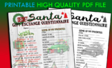 Printable PDF Secret Santa Gift Exchange Questionnaire (Wo