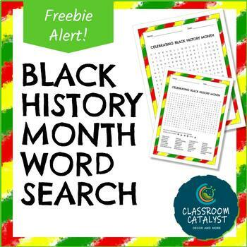 Printable PDF Black History Month Word Search - 2 Levels | TPT