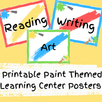 Printable Paint Themed Learning Center Posters (11x8.5in) by Mandy Crane