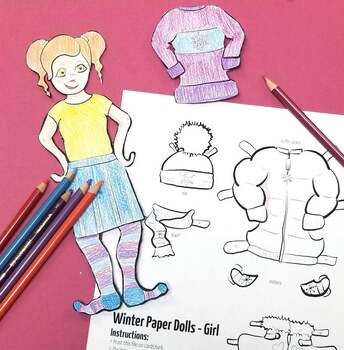 Printable Paper Dolls for Winter | Girl Coloring Pages by ...