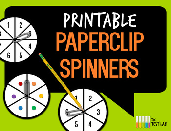 printable paperclip spinner game 6 sided 8 sided color by