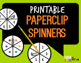 Printable Paperclip Spinner Game 6 sided 8 sided color