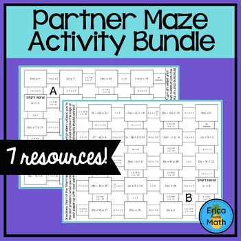 Preview of Partner Maze Activity Bundle