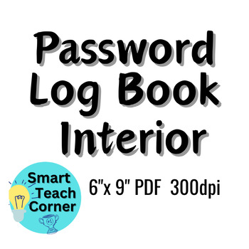 Preview of Printable Password Log Book Interior