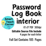 Printable Password Log Book Interior