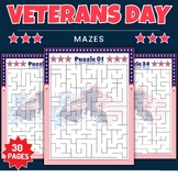 Printable Patriotic Veterans Day , Patriots Day Mazes Puzz