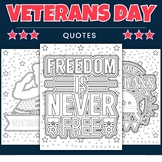 Printable Patriotic Veterans Day Quotes Coloring Pages and