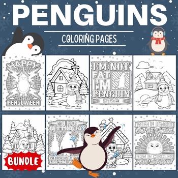 Printable Penguin Coloring Pages Sheets - Fun Winter Animals Activities ...