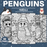 Printable Penguins Mandala Coloring Pages Sheets - Fun Win