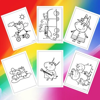 Speed Coloring Peppa Pig Activity Pages! Family Fun Activities for