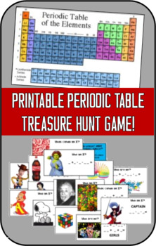 printable periodic table treasure hunt game by kitt mcintyre tpt