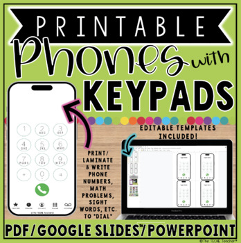 Preview of Printable Phones with Keypads | Editable