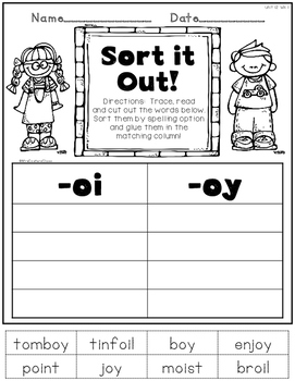 Printable Phonics 2nd Grade! Unit 12, Sounds of oi, oy! by Jillian Coster
