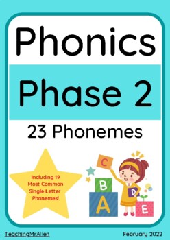 Printable Digital Phonics Phase 2 Phonemes Workbook by Teaching Mr Allen