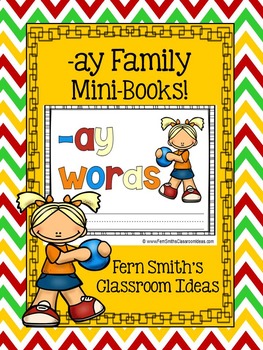 Preview of ay Word Family Quick and Easy to Prep Printable Phonics Reading Mini-Books