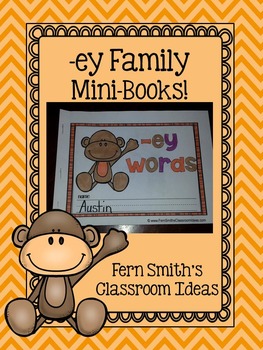 Preview of ey Word Family Quick and Easy to Prep Printable Phonics Reading Mini-Books