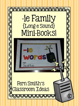 Preview of ie as long e Word Family Quick and Easy to Prep Printable Reading Mini-Books
