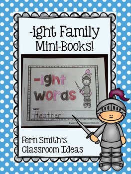 Preview of ight Word Family Quick and Easy to Prep Printable Phonics Reading Mini-Books