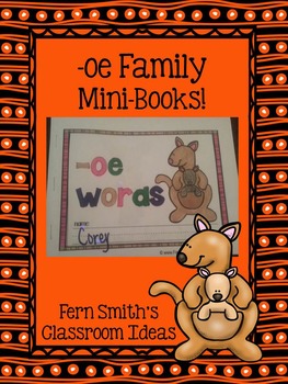 Preview of oe Word Family Quick and Easy to Prep Printable Phonics Reading Mini-Books