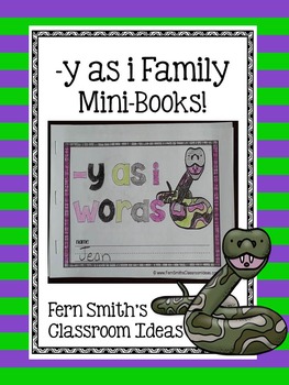 Preview of Y as Long I Word Family Quick and Easy to Prep Printable Phonics Mini-Books