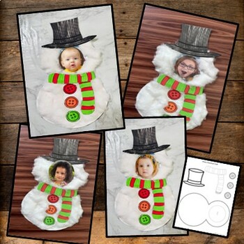 Preview of Printable Photo Snowman Craft Template - Free