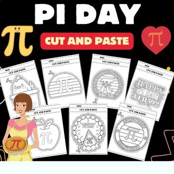 Preview of Printable Pi day Cut And Paste worksheets - Fun March | Math Activities