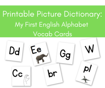 Preview of Printable Picture Dictionary: My First Alphabet Vocab Cards