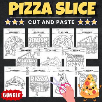 Preview of Printable Pizza Slice Cut And Paste worksheets - National Pizza Day Activities