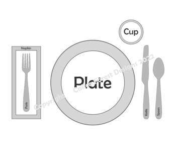 Preview of Placemat Table Setting Cooking Camp Homeschool Prints On Letter Paper