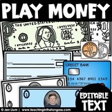 Printable Play Money Dollar Bills Coins | Editable Custom 