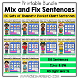 Printable Pocket Chart Sight Word Sentences Bundle