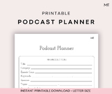 Printable Podcast Planner | Solopreneur, Entrepreneur, Sma