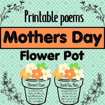 Preview of Printable Poem Mothers Day Flower Pot