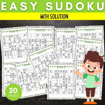 Preview of Printable Poetry month Sudoku Puzzles With Solution - Fun April Games Activities