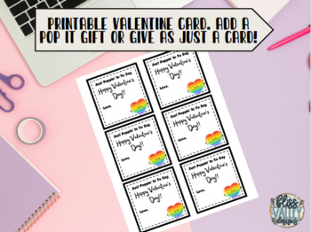 Printable Pop It Valentine's Day Cards For Kids / School Valentine's Party