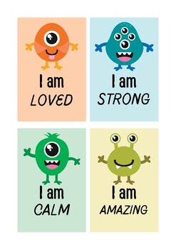 Preview of Printable Positive Affirmation Cards, Social Emotional Learning Cards