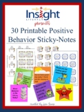 Printable Positive Behavior Sticky Notes Template