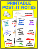 Printable Post-It Notes - Reinforce Positive Behavior