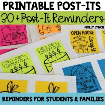 Preview of Printable Post-It Notes Reminders